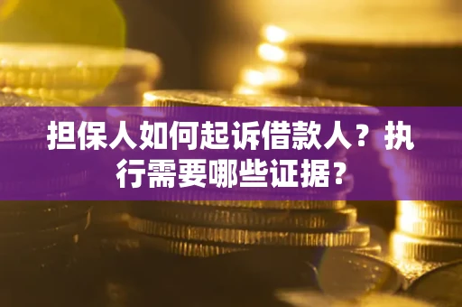 北京担保人如何起诉借款人？执行需要哪些证据？