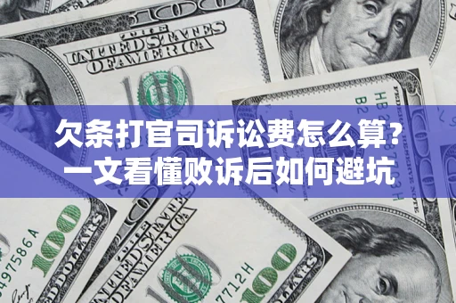 北京欠条打官司诉讼费怎么算？一文看懂败诉后如何避坑